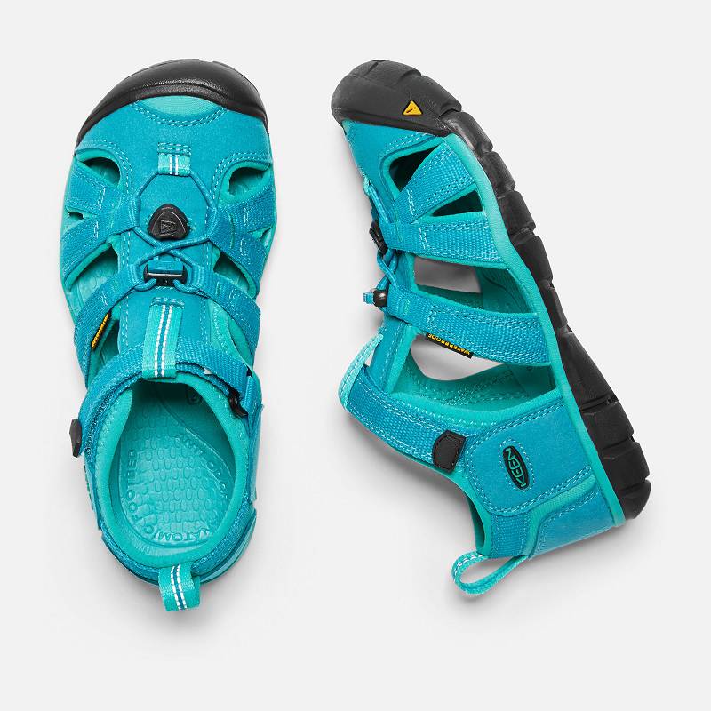 Keen Seacamp II CNX Wassersandalen Kinder DE-32795 Baltic/Caribbean Sea - Keen Kinderschuhe Blau